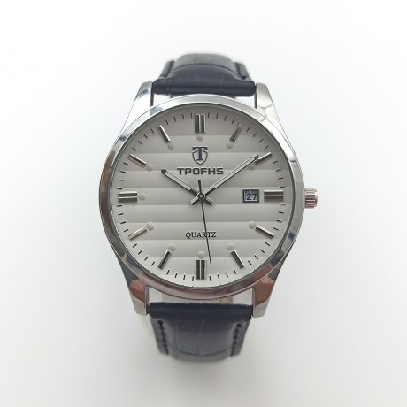 Life waterproof couple watch with calendar Luminous 3D stripe steel band quartz watch PT-006