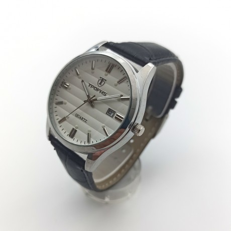 Life waterproof couple watch with calendar Luminous 3D stripe steel band quartz watch PT-006