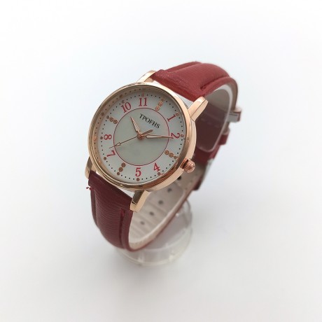 New red women’s watch fashion trend waterproof belt ladies watch PT-023