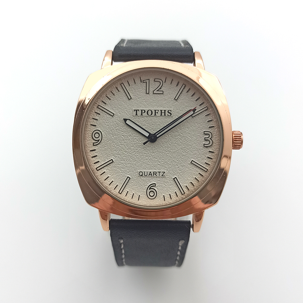 Simple Rose Gold Snowflake Face Quartz Watch For Men PT-008