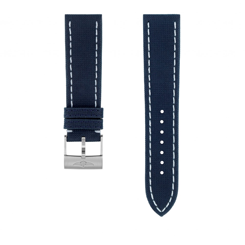 Leather strap blue for Marine Chronograph size M