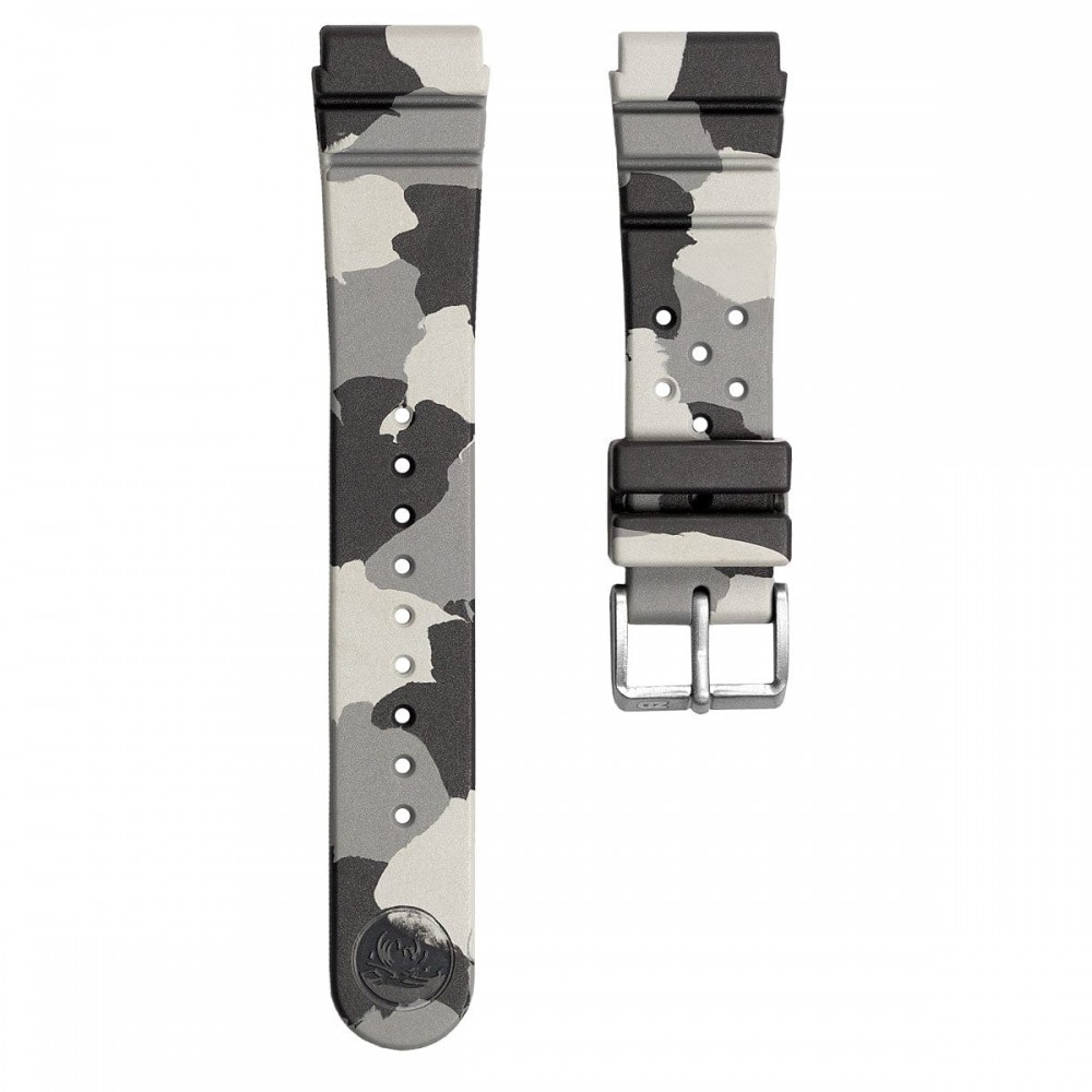 Rubber strap 24 mm green with deployment clasp bronze