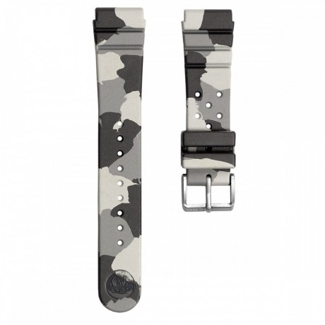 Rubber strap 24 mm green with deployment clasp bronze