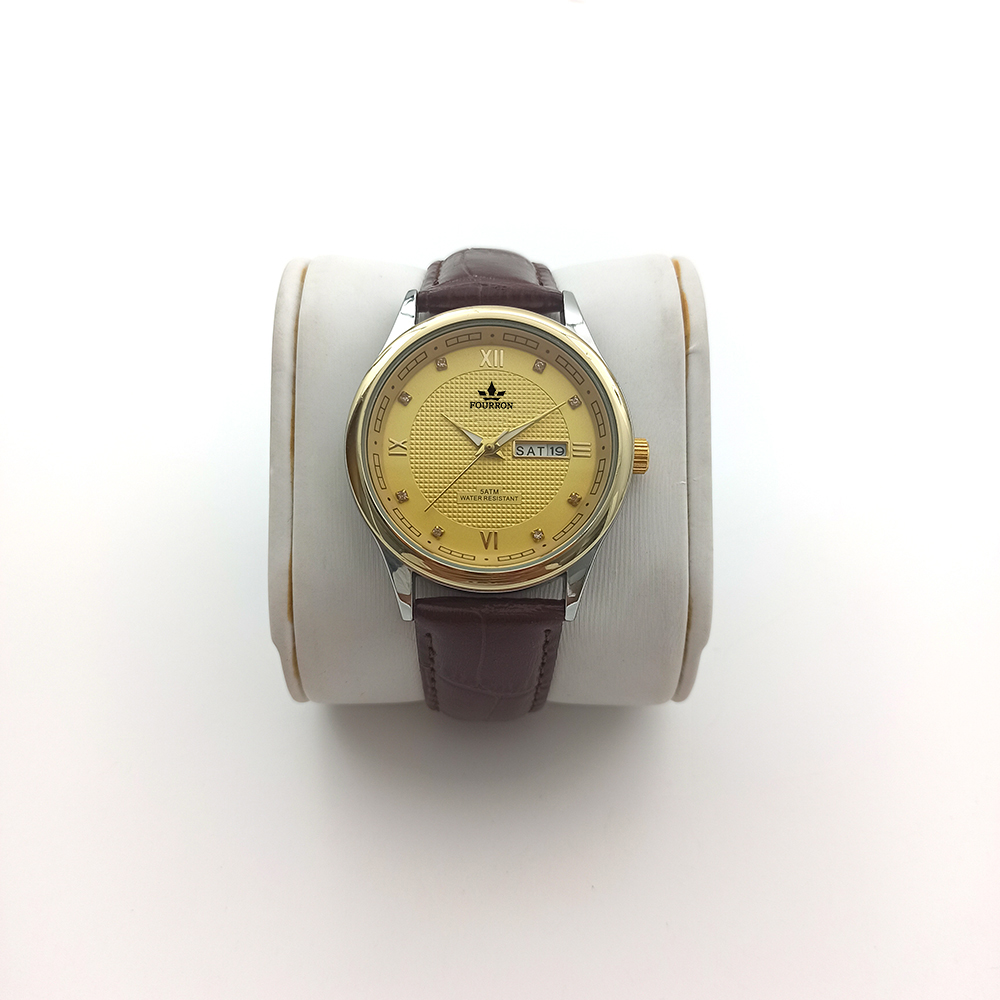 Diamond Check Leather Strap Calendar Automatic Men’s Watch TT-263333