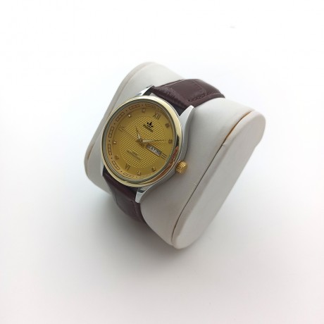 Diamond Check Leather Strap Calendar Automatic Men’s Watch TT-263333