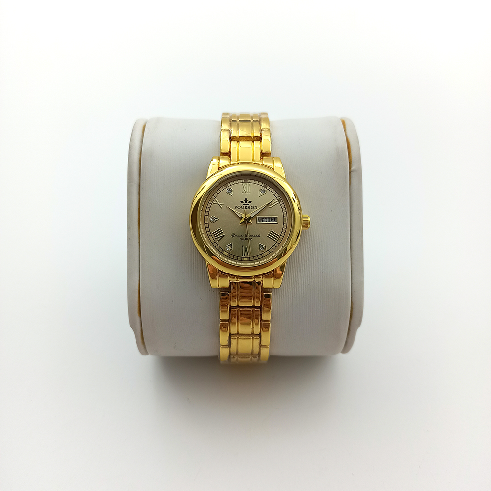 Watch Men’s Non Mechanical Watch Gold Classic Thin Steel Band Waterproof Luminous Quartz Watch TT-263360