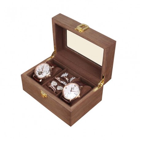 New walnut 3-position watch box retro wooden watch storage box display wooden box