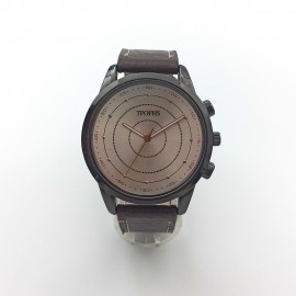 New Wave Pattern Simple Casual Leather Belt Men’s Watch PT-039