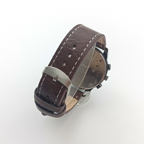 New Wave Pattern Simple Casual Leather Belt Men’s Watch PT-039