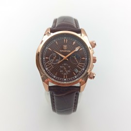 Waterproof couple watch decoration three eyes with calendar belt quartz watch PT-019