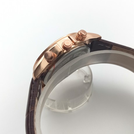Waterproof couple watch decoration three eyes with calendar belt quartz watch PT-019